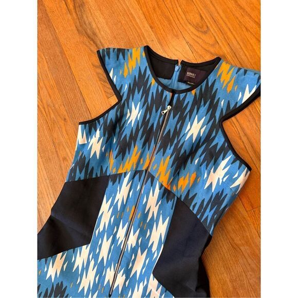 Bibhu Mohapatra 2000s Geometric Print Silk Designer Dress Size 6 - Picture 10 of 16